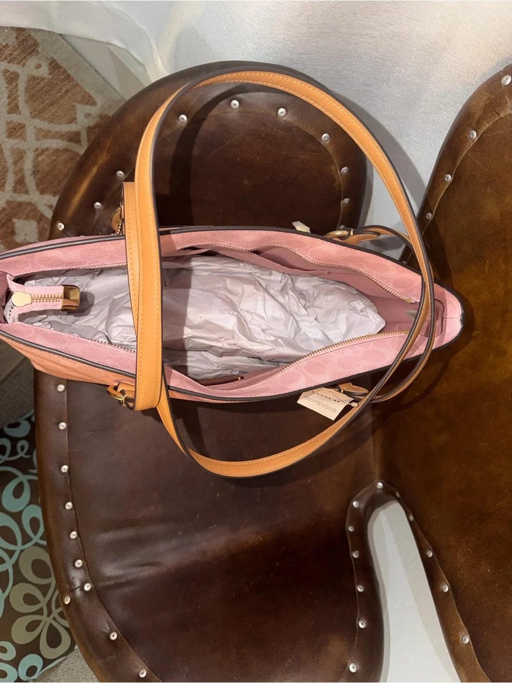 Coach Powder Pink Signature Station Tote Bag CEA21 NWT